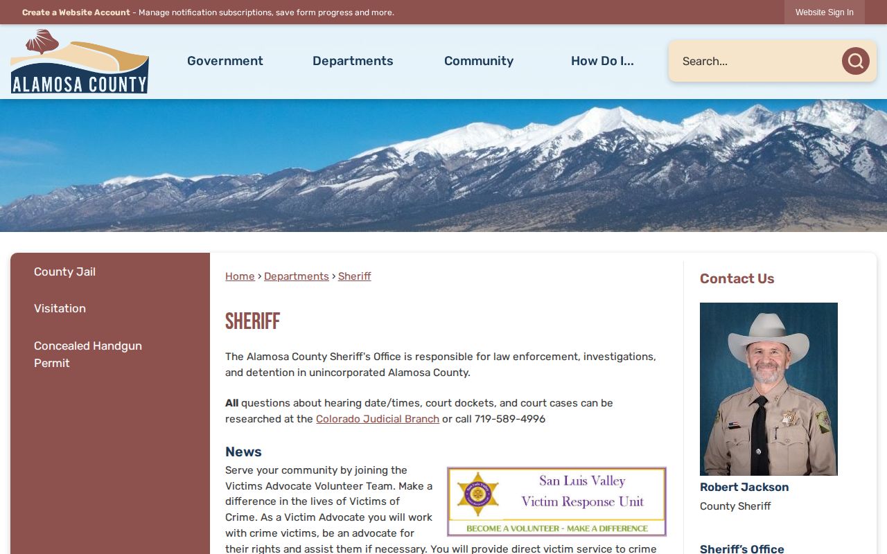 Alamosa County Sheriff official Hooper arrest and booking records source
